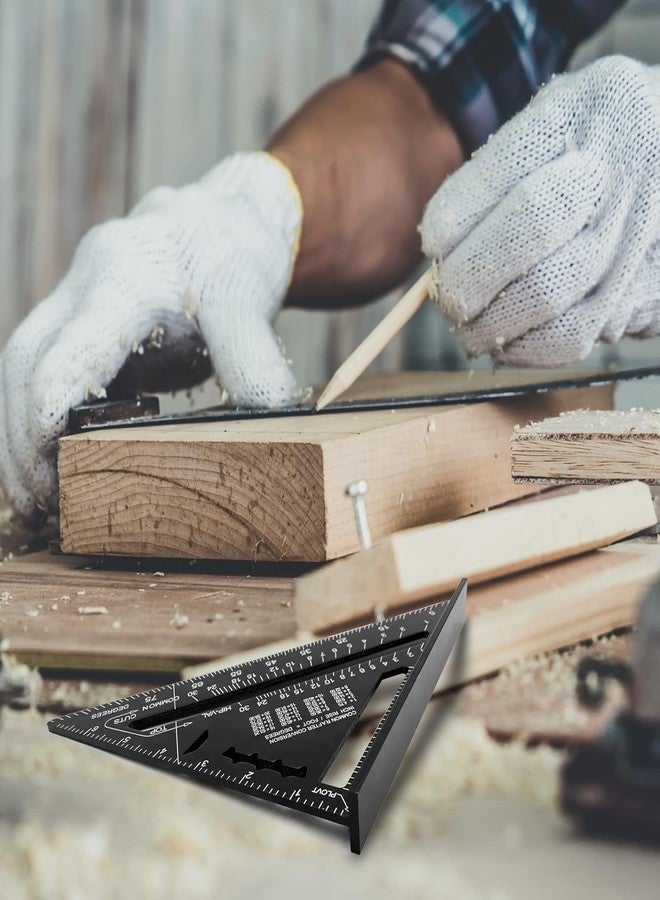 NIKTION مسطرة مثلثة مزدوجة المقياس من سبائك الألومنيوم، مربعة الشكل، مقاس 7 بوصات، من نيكتيون - Image 3